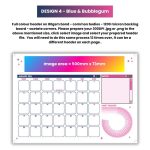 Deskpad Calendar - DESIGN 4 - Blue & Bubblegum
