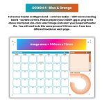 Deskpad Calendar - DESIGN 4 -Blue & Orange