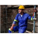 Trade Polycotton Conti Suit - Reflective Arms & Legs - Yellow Taped- Navy