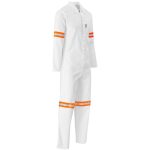 Safety Polycotton Boiler Suit - Reflective Arms & Legs - Orange Tape- Royal Blue