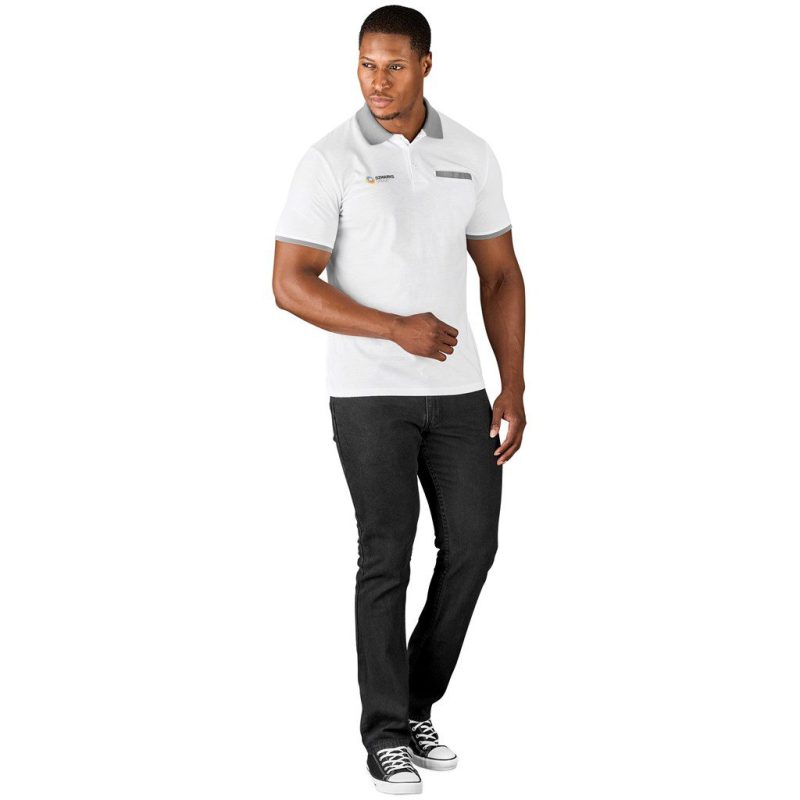 Mens Caliber Golf Shirt- Black Grey