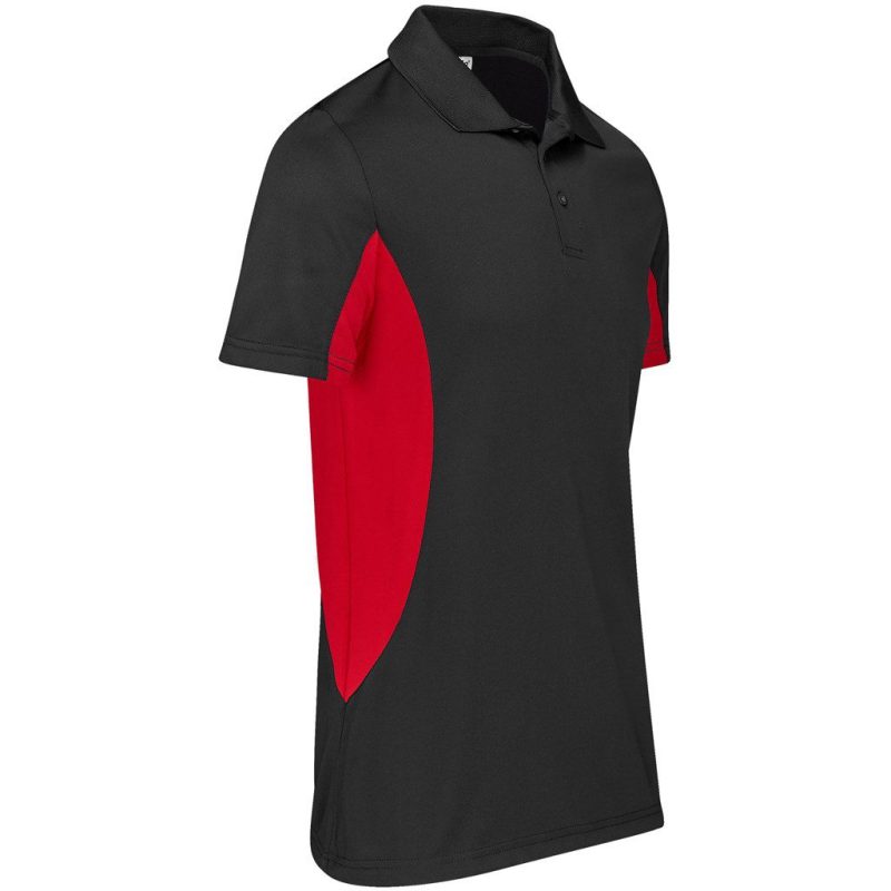 Mens Championship Golf Shirt- Black With Red