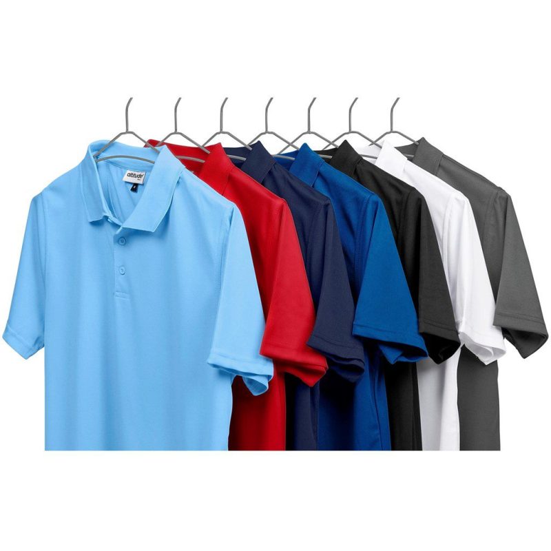 Mens Distinct Golf Shirt- Black