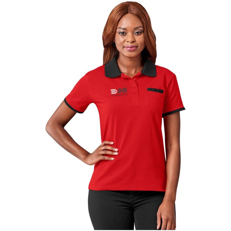 Ladies Caliber Golf Shirt- Black Grey