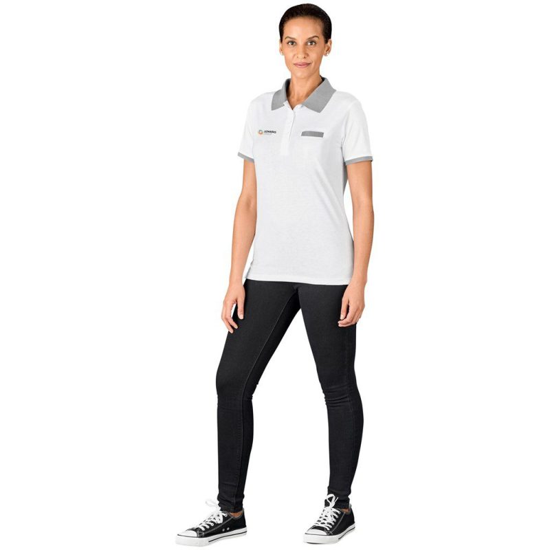 Ladies Caliber Golf Shirt- Black Grey