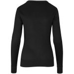 Ladies Long Sleeve Peru V-Neck Jersey- Black