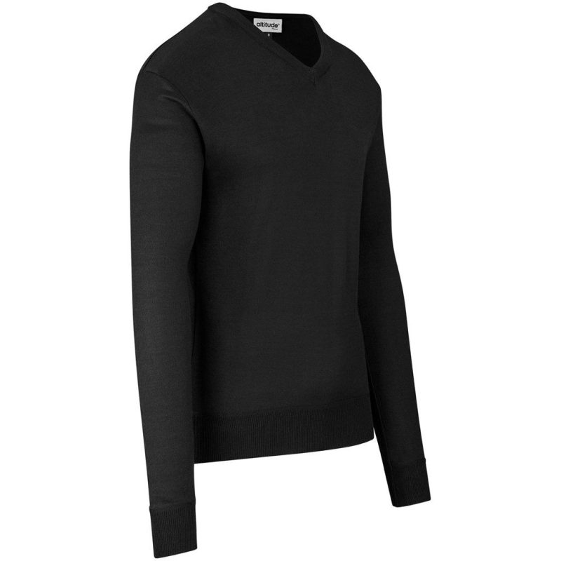 Mens Long Sleeve Peru V-Neck Jersey- Black