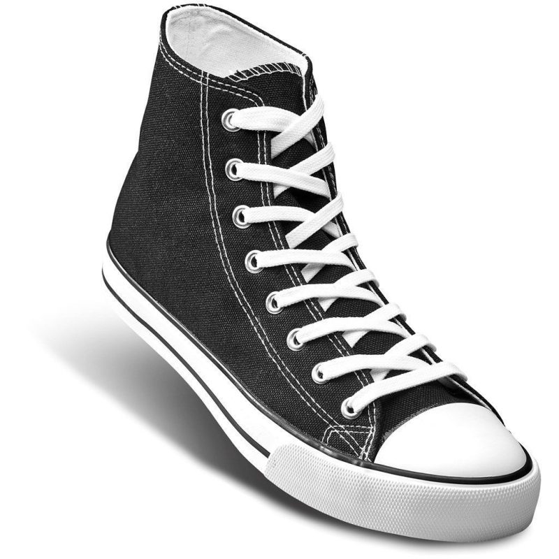 Unisex Retro High Top Canvas Sneaker- Black