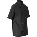 Unisex Short Sleeve Zest Chef Jacket- Black
