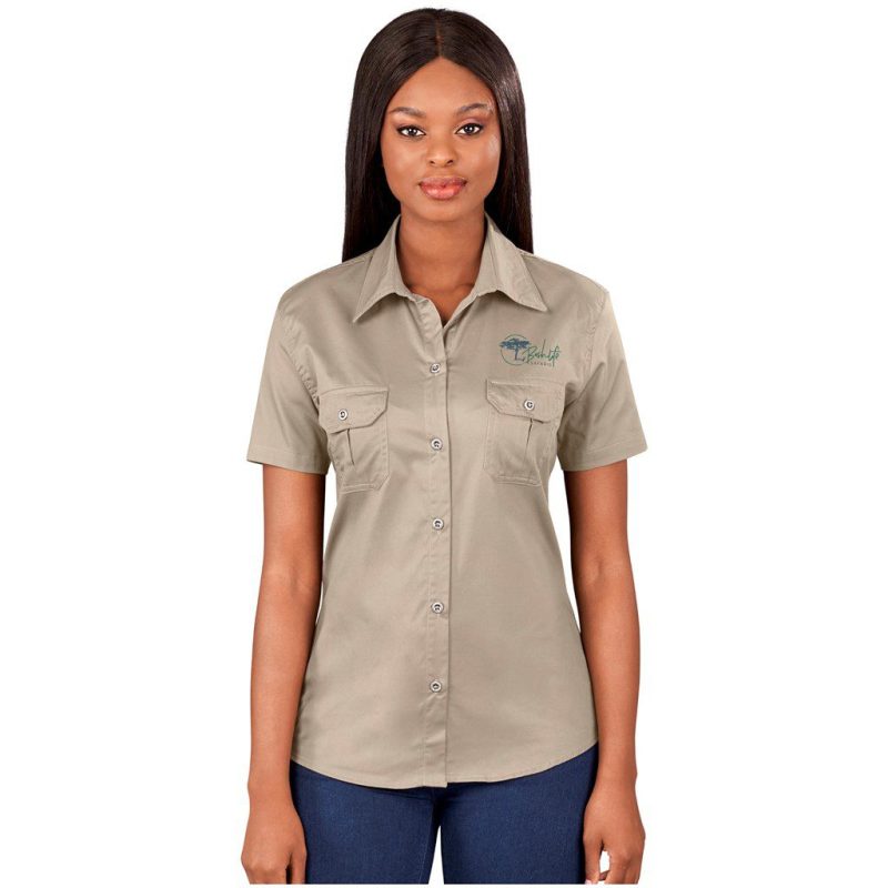 Ladies Short Sleeve Wildstone Shirt- Black