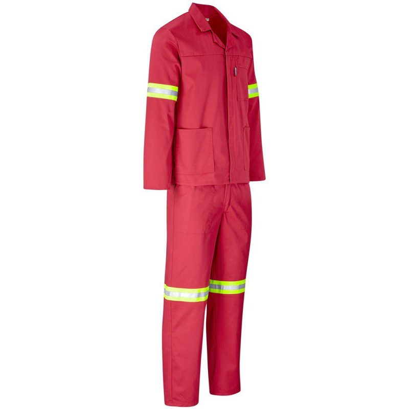 Trade Polycotton Conti Suit - Reflective Arms & Legs - Yellow Tape- Black