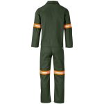 Acid Resistant Polycotton Conti Suit - Reflective Arm & Legs - Orange Tape- Olive