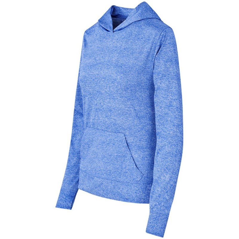 Ladies Fitness Lightweight Hooded Sweater- Black