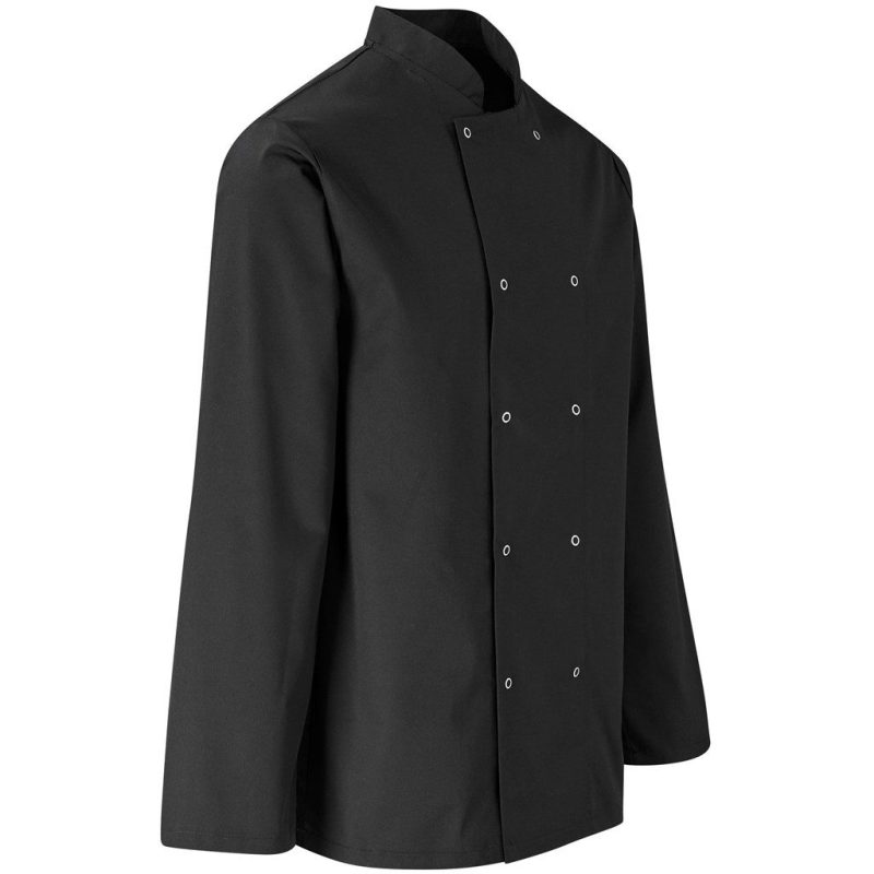 Unisex Long Sleeve Zest Chef Jacket- Black