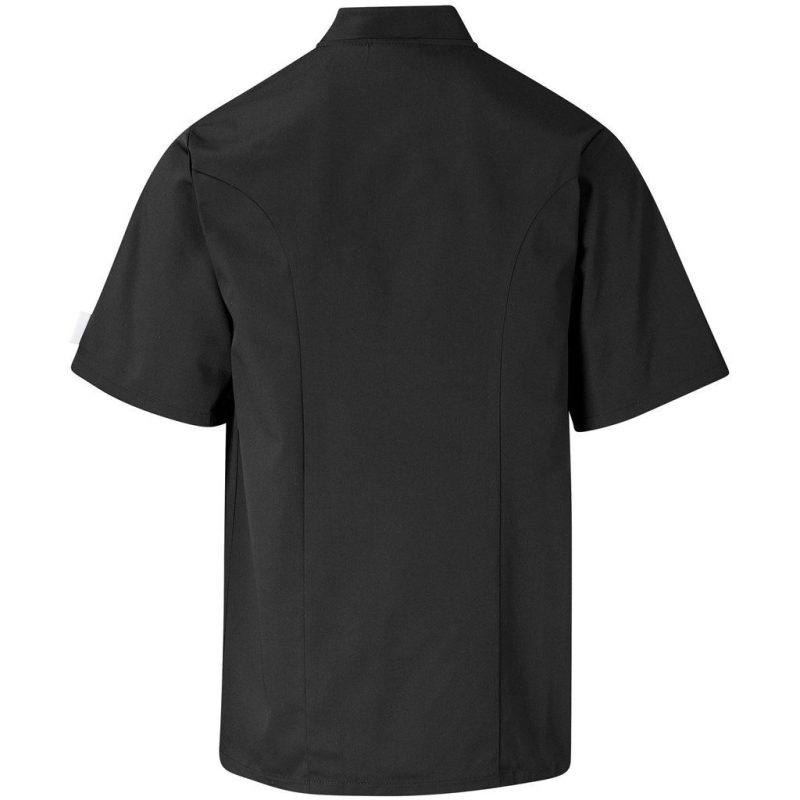 Unisex Short Sleeve Zest Chef Jacket- Black
