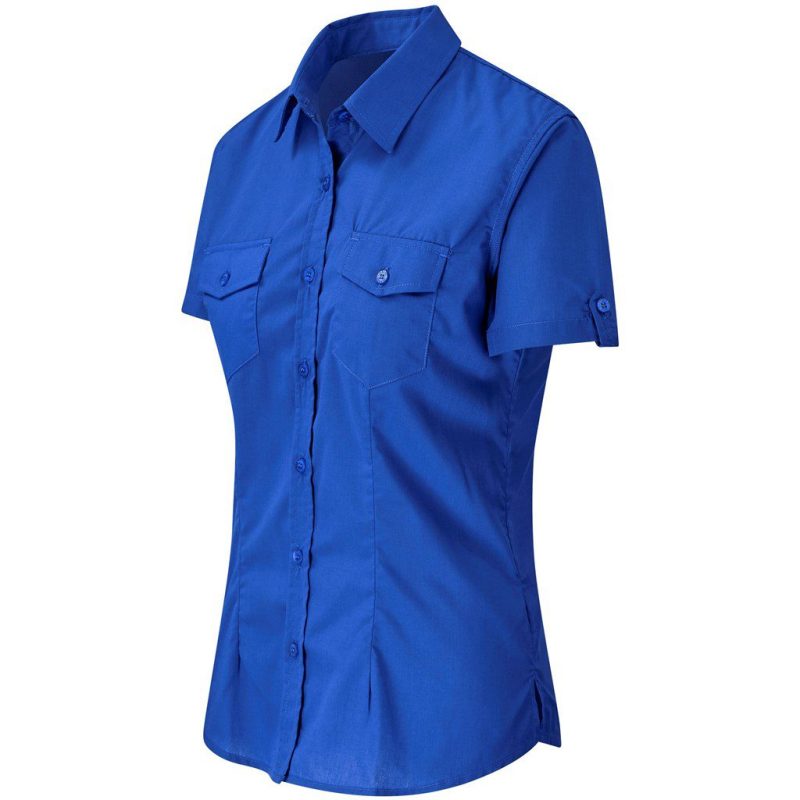 Ladies Short Sleeve Kensington Shirt - Royal Blue- Royal Blue