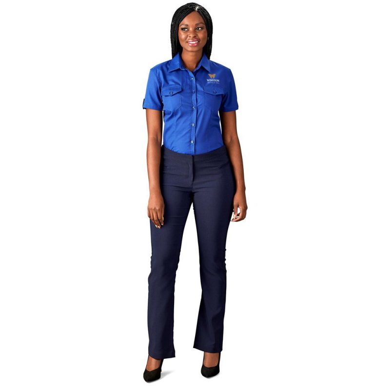 Ladies Short Sleeve Kensington Shirt - Royal Blue- Royal Blue