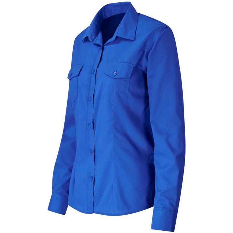 Ladies Long Sleeve Kensington Shirt - Royal Blue- Royal Blue