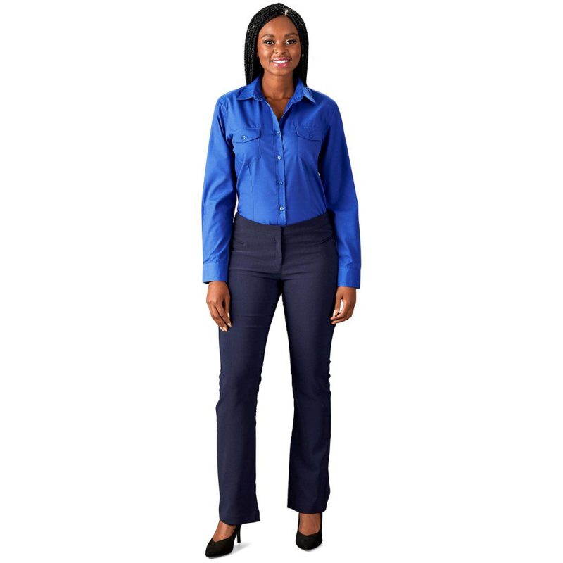 Ladies Long Sleeve Kensington Shirt - Royal Blue- Royal Blue