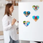 Heart Shaped Photo Fridge Magnets