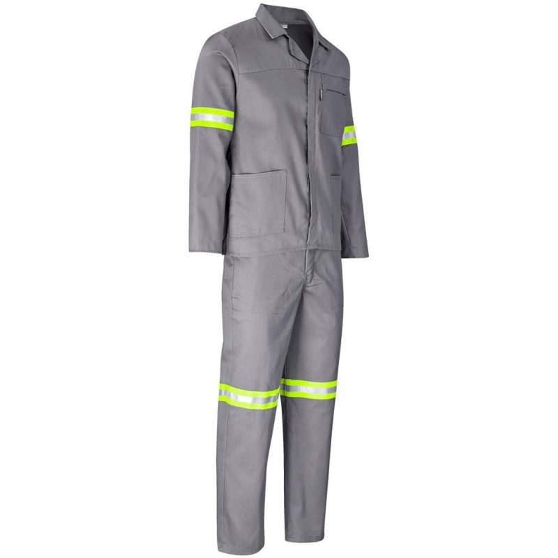 Trade Polycotton Conti Suit - Reflective Arms & Legs - Yellow Tape- Black