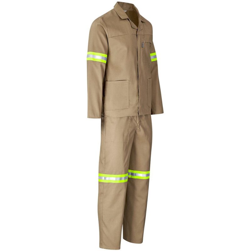 Trade Polycotton Conti Suit - Reflective Arms & Legs - Yellow Tape- Black
