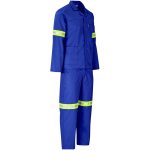 Trade Polycotton Conti Suit - Reflective Arms & Legs - Yellow Tape- Black
