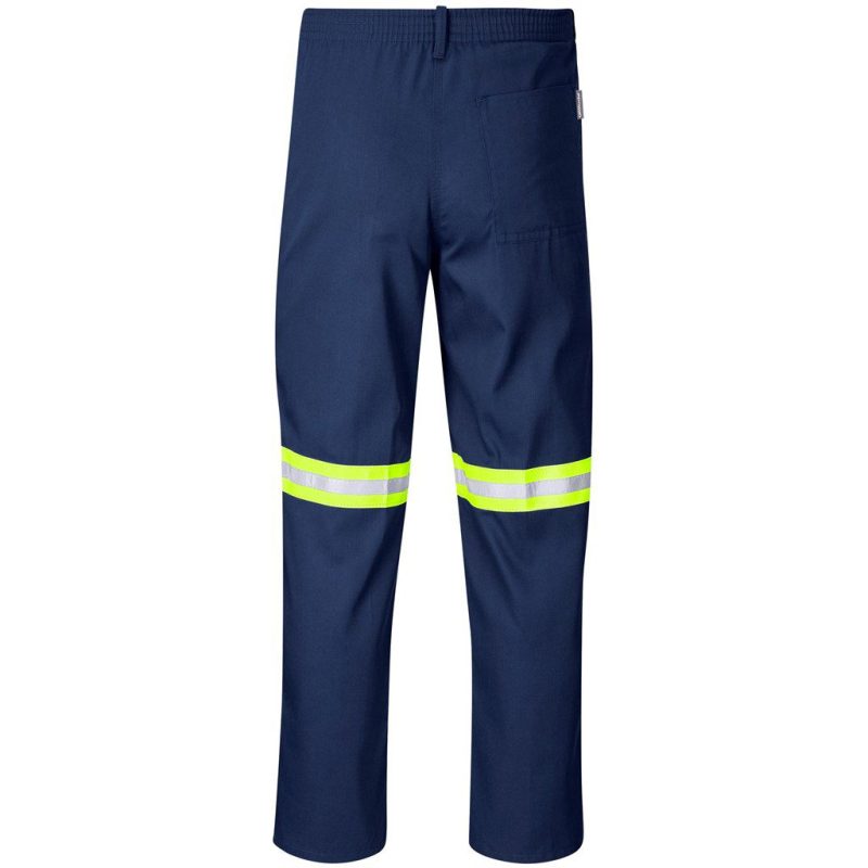 Trade Polycotton Pants - Reflective Legs - Yellow Tape- Black