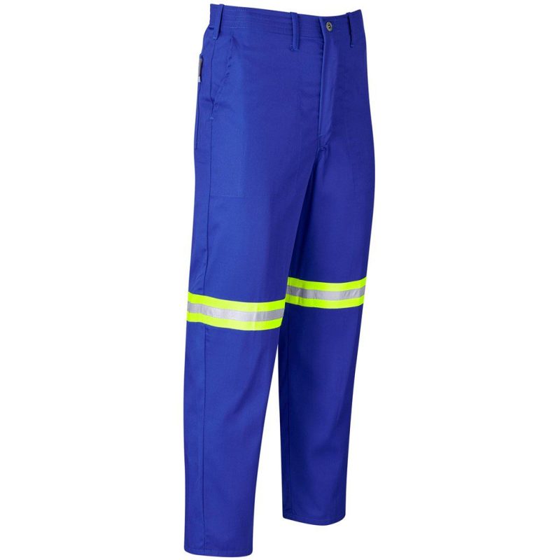 Trade Polycotton Pants - Reflective Legs - Yellow Tape- Black