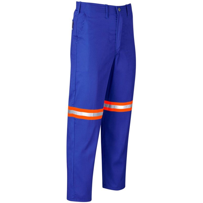Trade Polycotton Pants - Reflective Legs - Orange Tape- Black