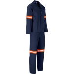 Technician 100% Cotton Conti Suit - Reflective Arms & Legs - Orange Tape- Navy