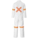 Safety Polycotton Boiler Suit - Reflective Arms Legs & Back - Orange Tape- Royal Blue