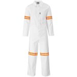 Safety Polycotton Boiler Suit - Reflective Arms Legs & Back - Orange Tape- Royal Blue