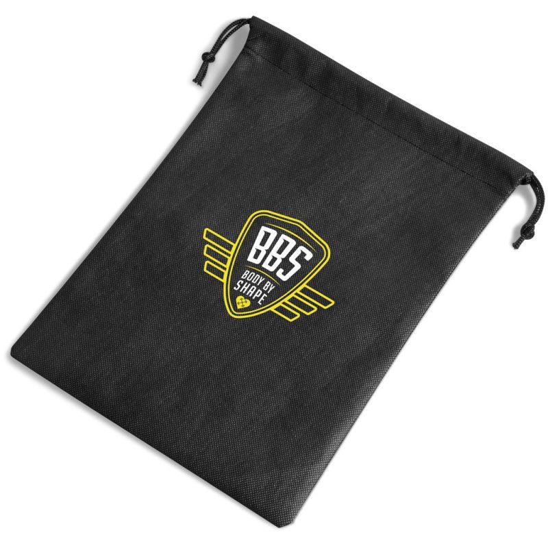 Quando Non-Woven Drawstring Pouch- Black