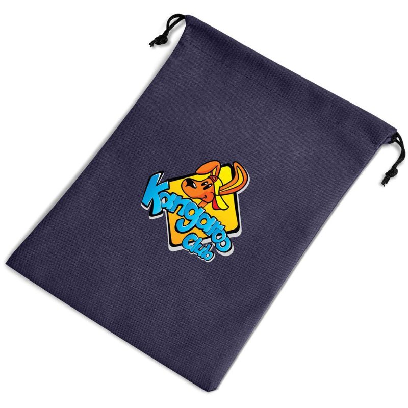 Quando Non-Woven Drawstring Pouch- Black