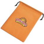 Quando Non-Woven Drawstring Pouch- Black