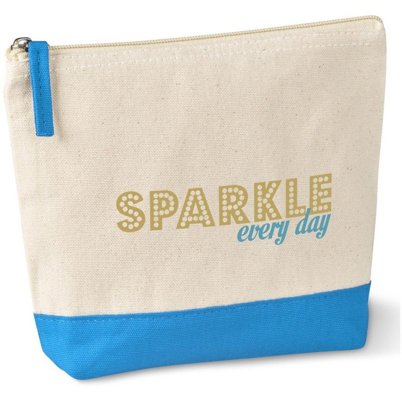 Kooshty Q Cotton Cosmetic Bag - Cyan- Cyan