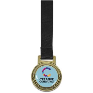 Achiever Medal With Black Petersham Lanyard - Bronze- Bronze