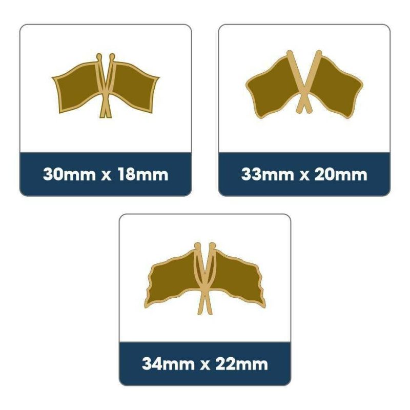 Double Flag Lapel Sizes