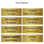 Engraved Plaques Font Options