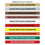 Engraved Plaques Material Colours