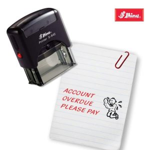 Shiny 38x14mm Stock Stamp - Account Overdue Please Pay
