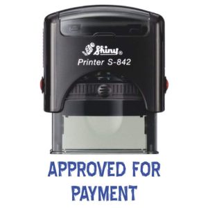 Shiny 38x14mm Stock Stamp - Approved for payment