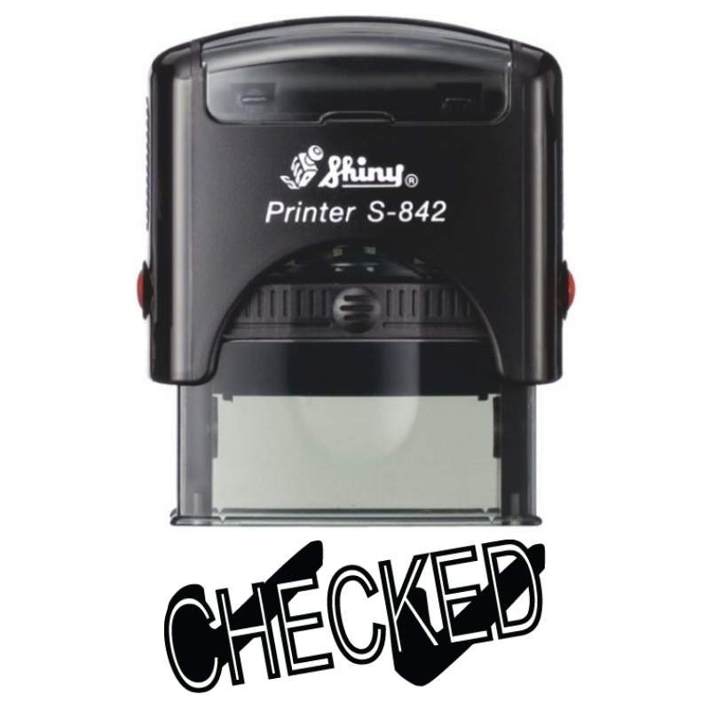 Shiny 38x14mm Stock Stamp - Checked Mark Shiny 38x14mm Stock Stamp - Checked Mark