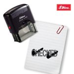 Shiny 38x14mm Stock Stamp - Checked Mark