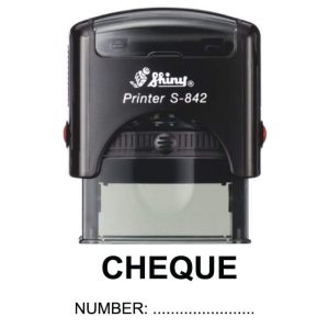 Shiny 38x14mm Stock Stamp - Cheque Number