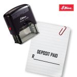Shiny 38x14mm Stock Stamp - Deposit Paid with Space
