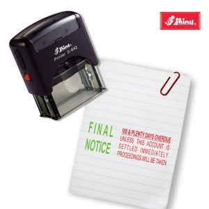 Shiny 38x14mm Stock Stamp - Final Notice with Paragraph (2)