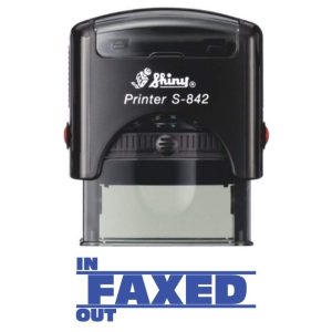 Shiny 38x14mm Stock Stamp - In Faxed Out