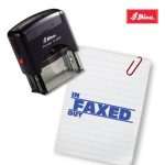 Shiny 38x14mm Stock Stamp - In Faxed Out